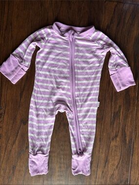 Little Sleepies Striped Lavender  Zipper sleeper